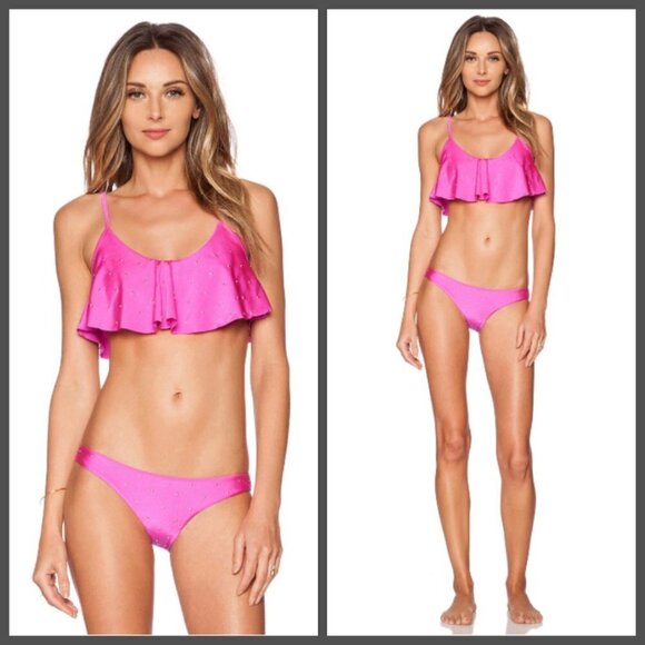 💕AMUSE SOCIETY💕 Bikini ~ Presley Stud Top + Eliza Stud Skimpy Bottom Small NWT - Picture 2 of 15